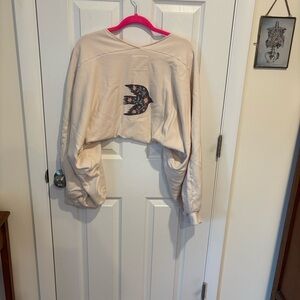 Cream Sweatshirt with Bird Design